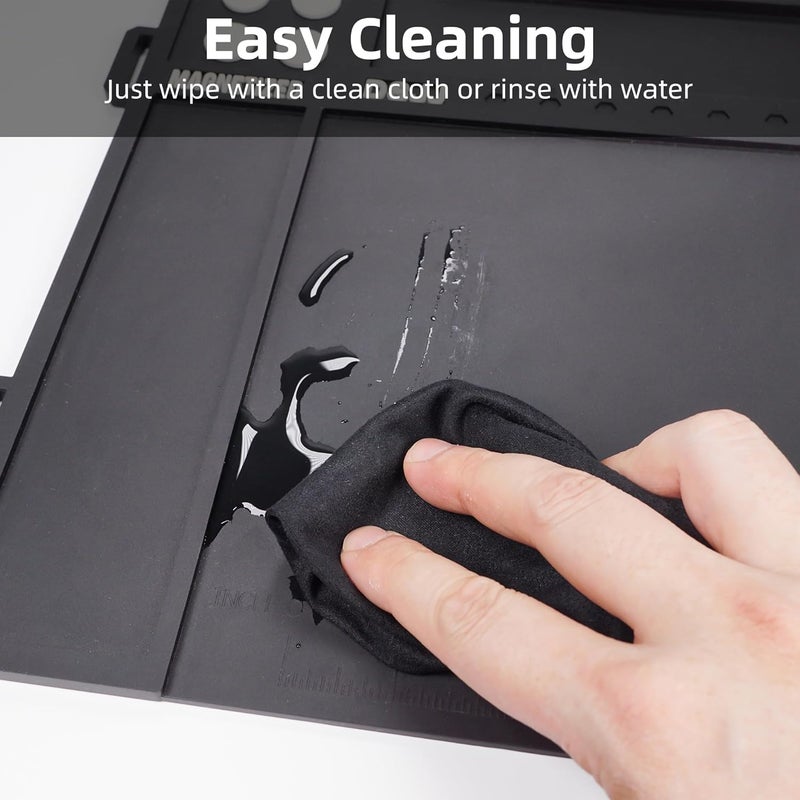 CKPART Gun Cleaning Mat, Premium Magnetic Pad With Organizer Parts Tray, Anti-Slip Rubberized Pistol Mat, Protective Workbench Mat for Gun Cleaning (16.5"x 10.43") - Image 5